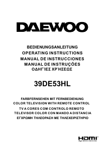 Manual Daewoo 39DE53HL Televisor LED