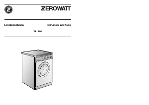 Manuale Zerowatt ZL 360 Lavatrice