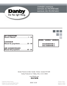 Mode d’emploi Danby DAC100B8IWDB-6 Climatiseur