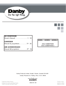 Mode d’emploi Danby DAC100EB9WDB Climatiseur