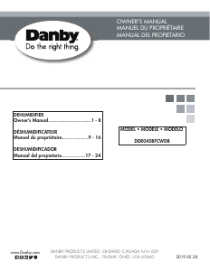 Handleiding Danby DDR040BFCWDB-ME Luchtontvochtiger