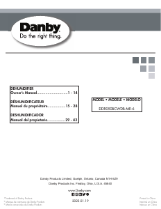 Manual Danby DDR050BCWDB-ME-6 Dehumidifier