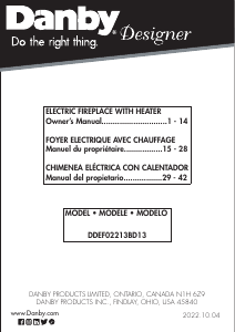 Mode d’emploi Danby DDEF02213BD13 Cheminée électrique