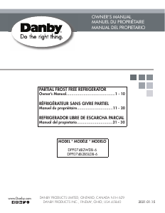 Mode d’emploi Danby DPF074B2BSLDB-6 Réfrigérateur combiné