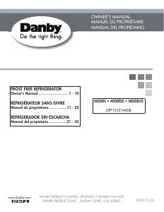 Handleiding Danby DFF101E1WDB Koel-vries combinatie