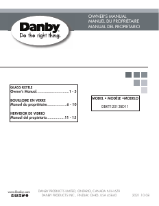 Mode d’emploi Danby DBKT12013BD11 Bouilloire
