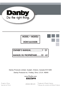 Manual Danby DOM16A2SSDB Microwave