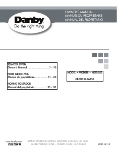 Manual Danby DBTO0961ABSS Oven