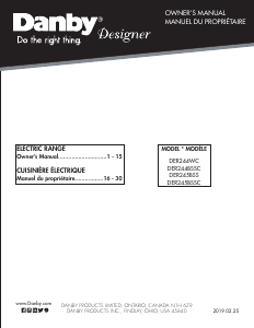 Manual Danby DER244BSSC Range