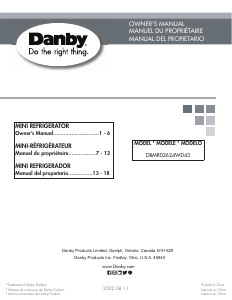 Manual Danby DBMR02624WD43 Refrigerator