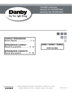 Manual Danby DCR016A1BBSL Refrigerator
