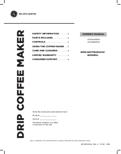 Manual GE G7CDABSSPSS Coffee Machine