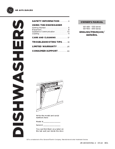 Manual GE GDF511PSRSS Dishwasher