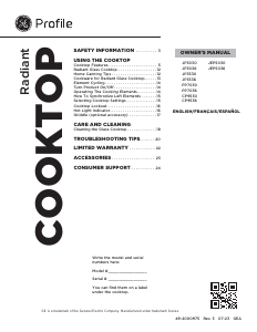 Mode d’emploi GE JEP5036STSS Table de cuisson