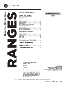 Manual GE JGSS86SPSS Range