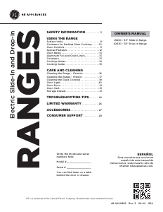 Manual GE JD630DTWW Range