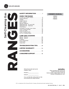 Manual de uso GE JGB735SPSS Cocina