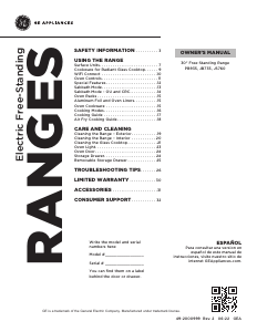Manual GE JS760DPWW Range