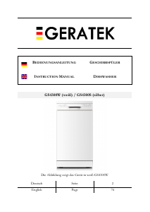 Manual Geratek Maurach GS4300 Dishwasher