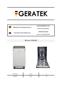 Handleiding Geratek Buchau VGS4160 Vaatwasser