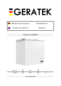 Manual Geratek Toronto GT2350 Freezer