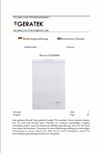 Bedienungsanleitung Geratek Porvoo GT1000W Gefrierschrank