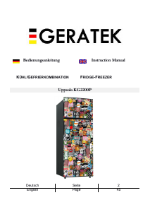 Bedienungsanleitung Geratek Uppsala KG2200P Kühl-gefrierkombination