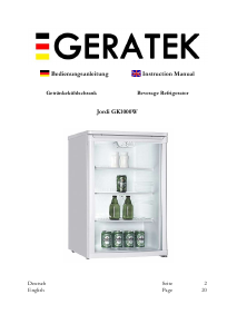 Manual Geratek Jordi GK1000W Refrigerator