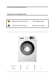 Bedienungsanleitung Geratek Bamberg WM8340 Waschmaschine