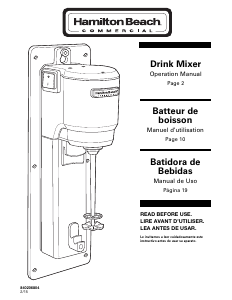 Manual de uso Hamilton Beach HMD300 Mezclador de bebidas