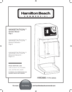 Manual de uso Hamilton Beach HMD880 Mezclador de bebidas