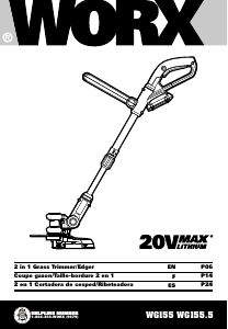 Manual Worx WG155 Grass Trimmer