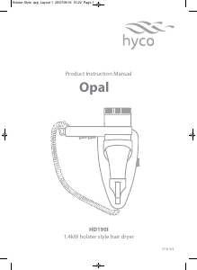 Manual Hyco Opal JD190I Hair Dryer