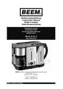 Bedienungsanleitung Beem Ecco 3 in 1 MF3450 Toaster