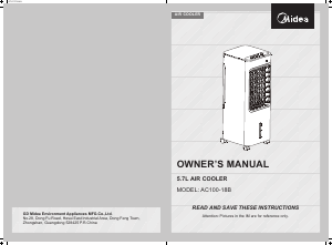 Manual Midea AC100-18B Fan