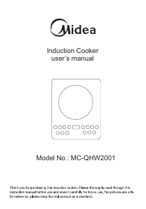 Manual Midea MC-QHW2001 Hob
