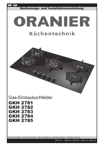 Bedienungsanleitung Oranier GKH 2781 Kochfeld