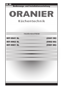 Bedienungsanleitung Oranier KFI 9981 SL Kochfeld