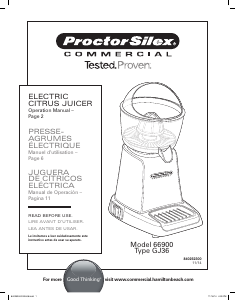 Manual de uso Proctor Silex 66900 Exprimidor de cítricos