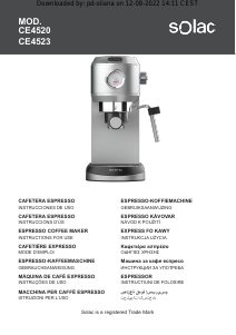 كتيب Solac CE4520 ماكينة عمل قهوة إسبريسو