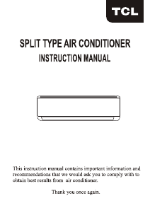 Manual TCL 12CHSD/XA71 Ar condicionado