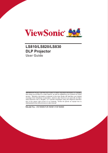 Manual ViewSonic LS820 Projector