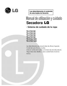 Manual de uso LG TD-C70210EB Secadora