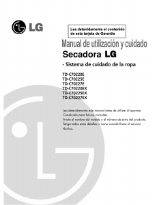 Manual de uso LG TD-C70225EX Secadora