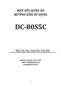 Hướng dẫn sử dụng Galanz DC-80S5C Máy sấy