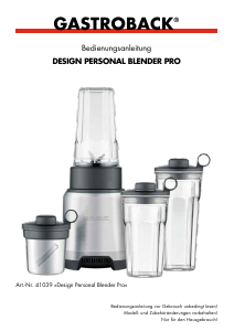 Handleiding Gastroback 41039 Design Personal Pro Blender