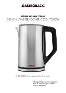 Handleiding Gastroback 42436 Design Cool Touch Waterkoker