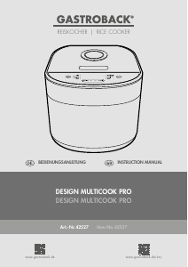 Manual Gastroback 42527 Design Multicook Pro Rice Cooker