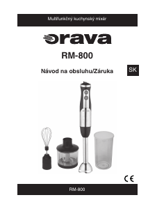 Návod Orava RM-800B Ponorný mixér