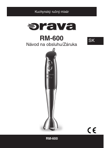 Návod Orava RM-600 Ponorný mixér